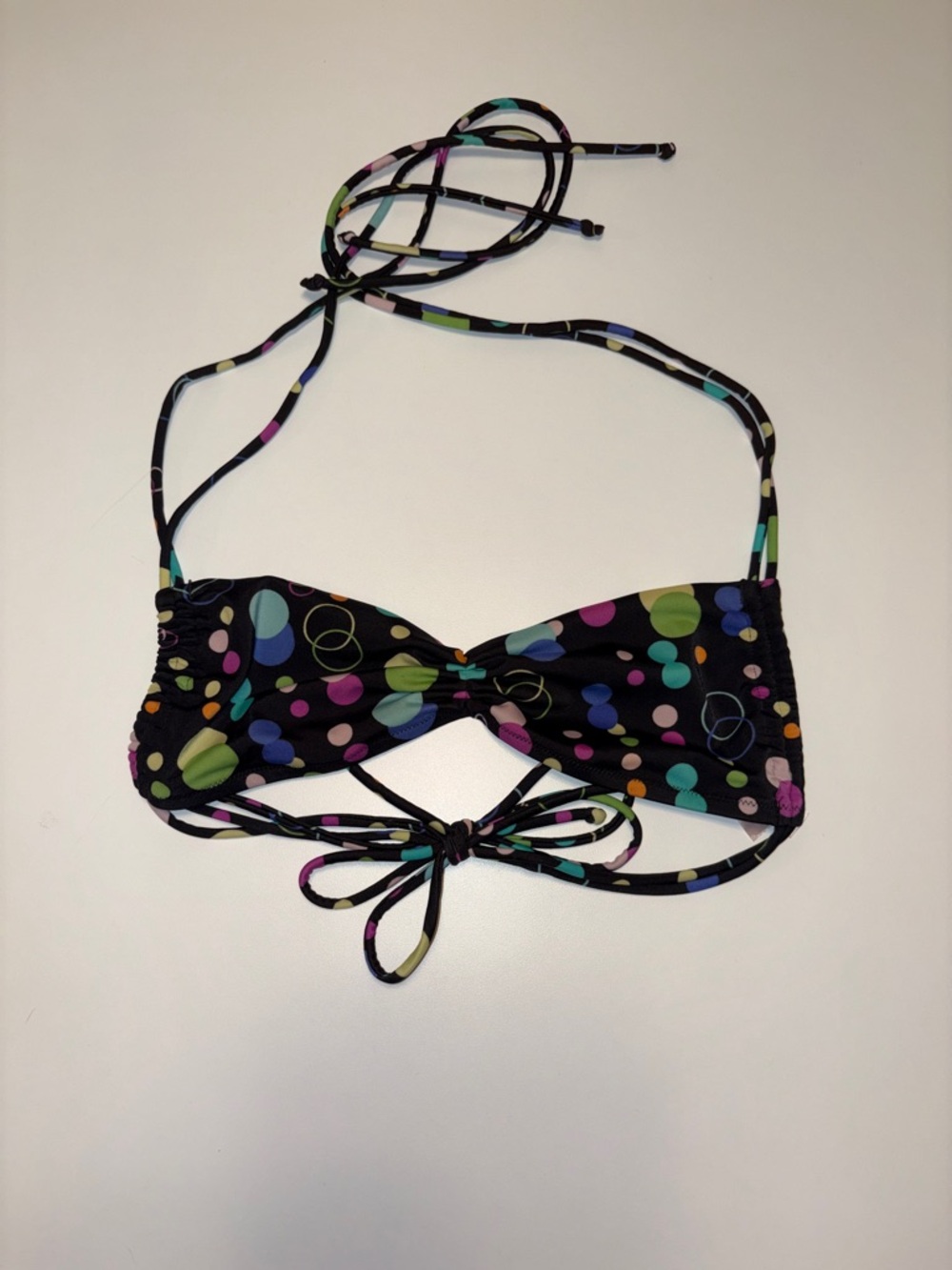 Victoria's Secret Black Polka Dot Bandeau Bikini Top